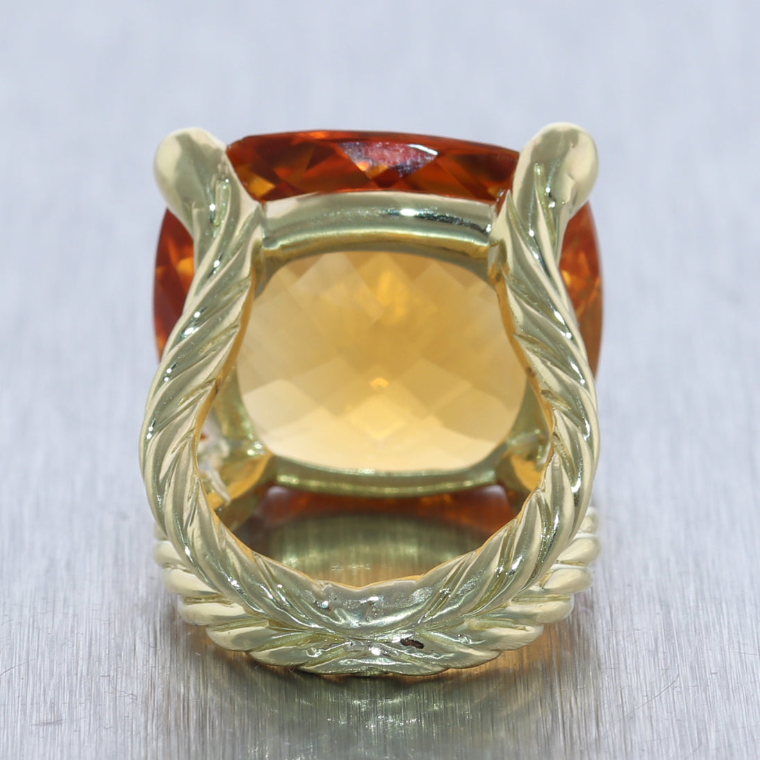 David Yurman 18k Yellow Gold Citrine Albion Cocktail Ring