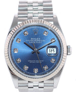 Rolex DateJust Blue Diamond 126234 Steel White Gold Jubilee Watch Box