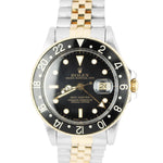 Vintage Rolex GMT-Master Two-Tone 18k Gold Stainless Black 40mm 16753 Watch
