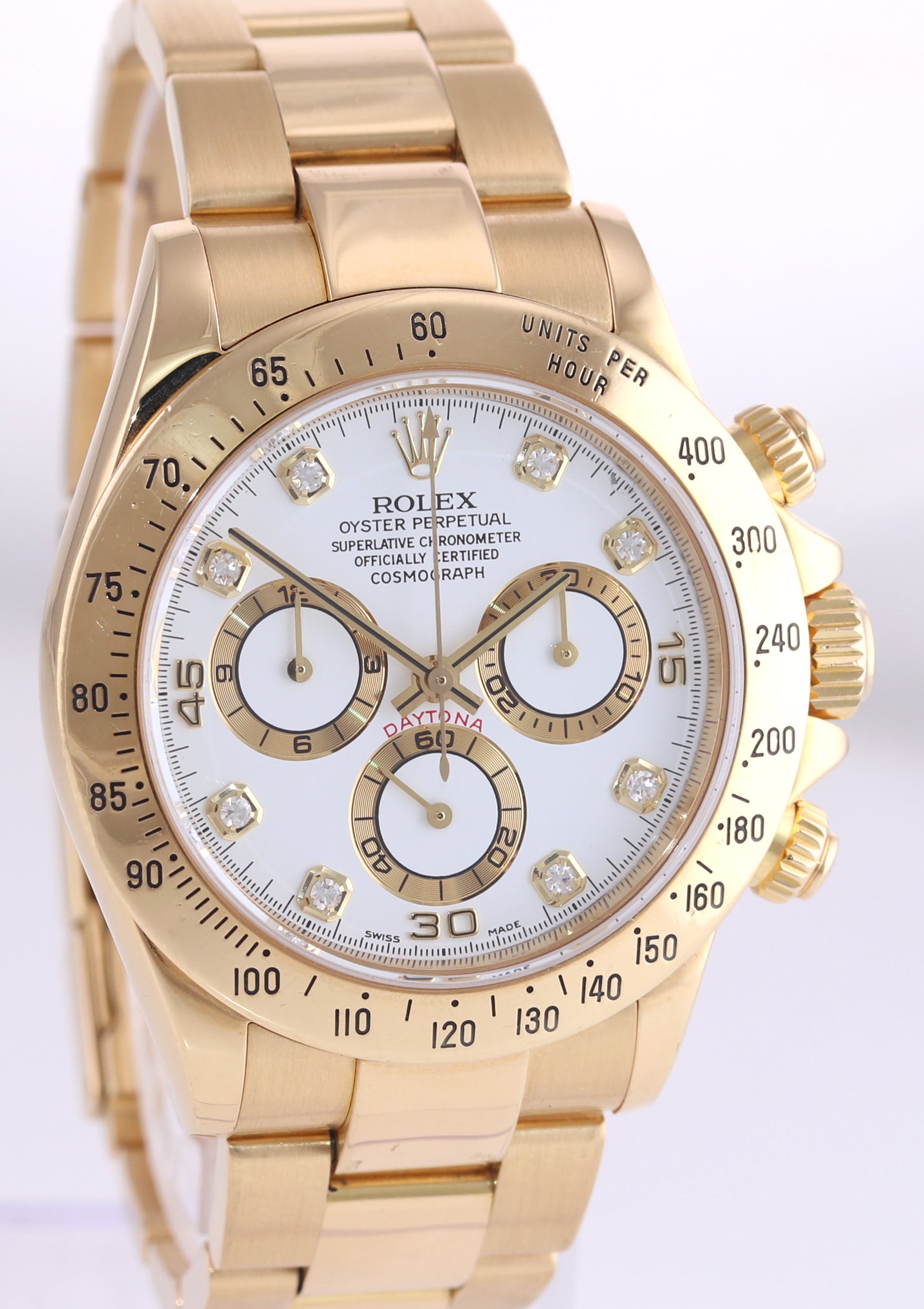 Rolex Daytona 116528 White Diamond 18K Yellow Gold 40mm Watch Box