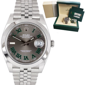 JULY 2019 Rolex DateJust 41 Wimbledon 126300 41mm Smooth Stainless Jubilee Watch