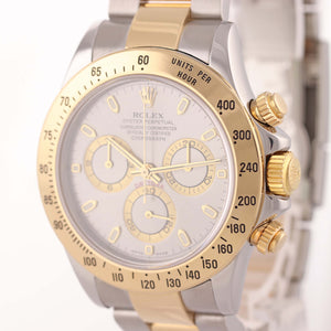 MINT 116523 Rolex Daytona Chrono Slate Steel 18k Gold Two Tone Watch A9