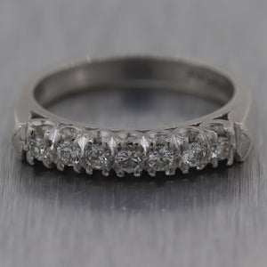 1940's Vintage Estate Platinum 0.28ctw Diamond Wedding Band Ring