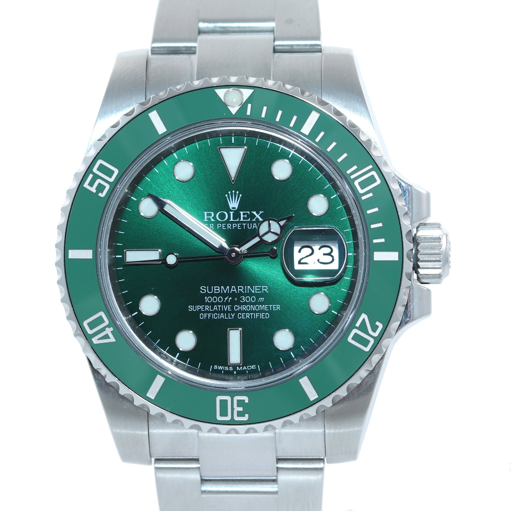 Rolex Submariner Hulk 116610LV Green Ceramic Bezel Watch Box Papers MINT