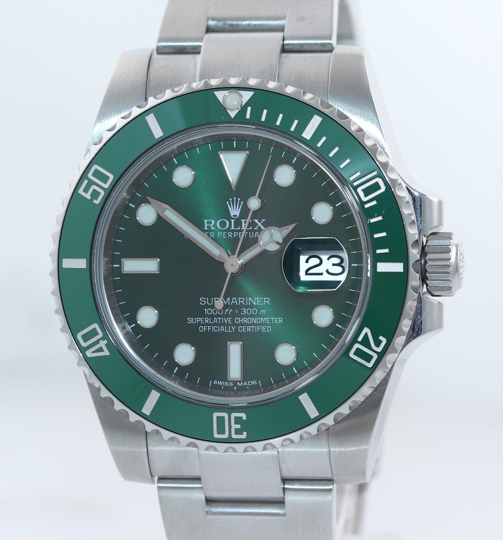 2017 DISCONTINUED Rolex Submariner Hulk 116610LV Green Ceramic Watch Box