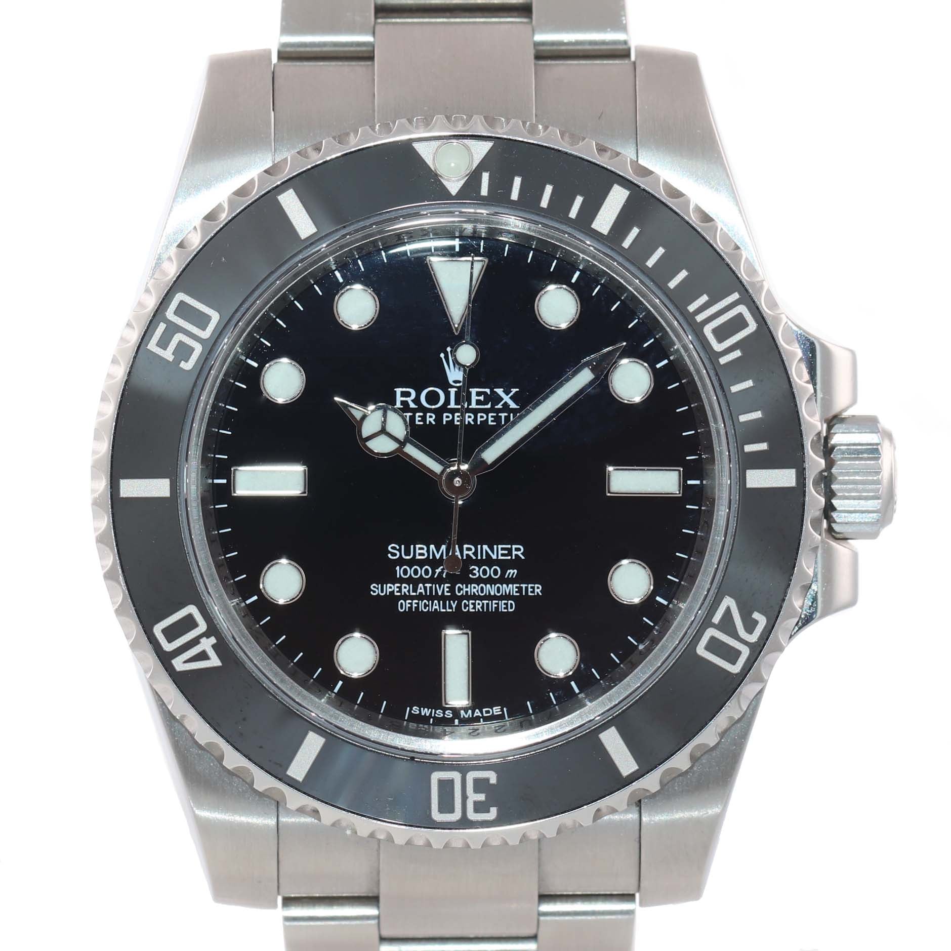 2017 PAPERS MINT Rolex Submariner No-Date 114060 Steel Black Ceramic Watch Box