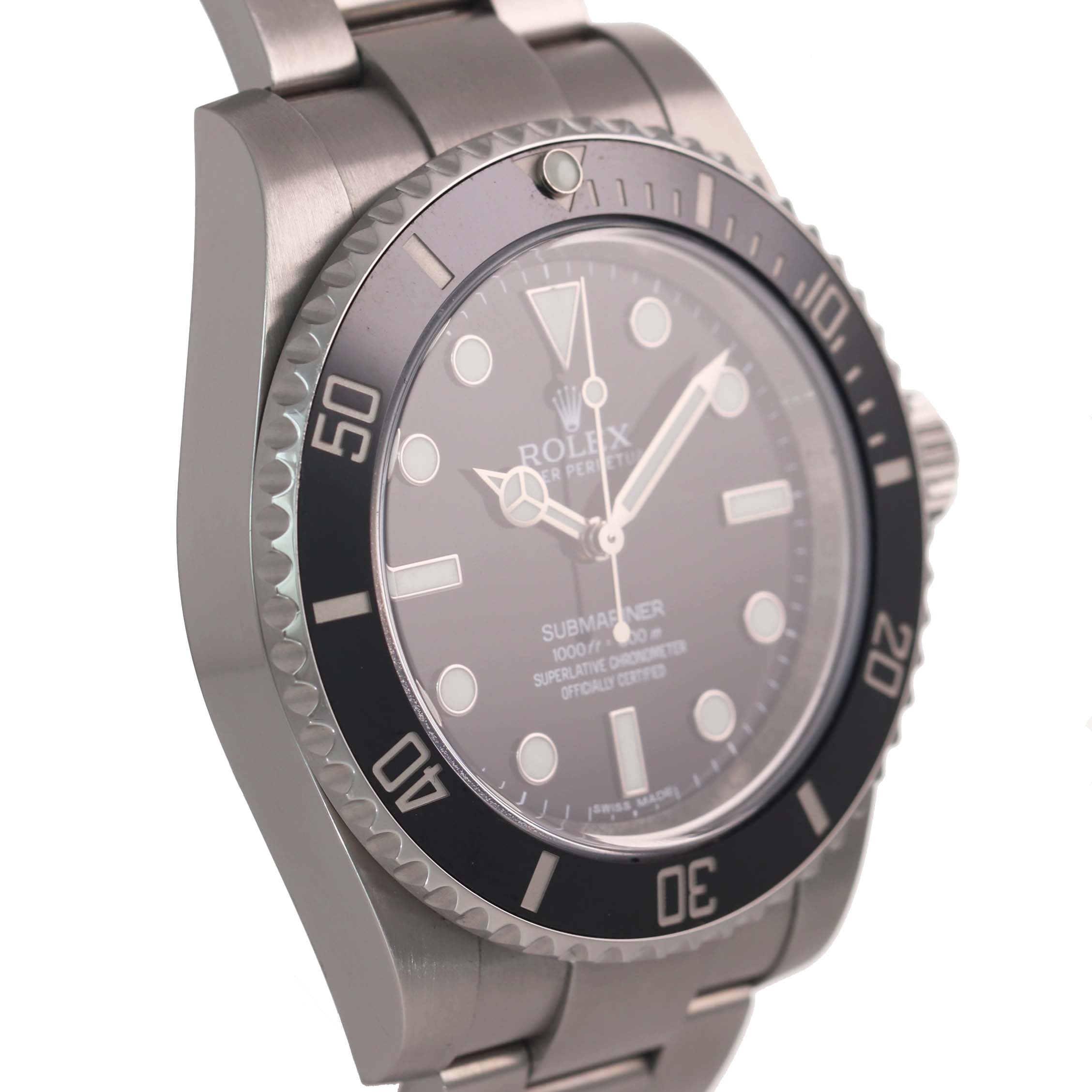 MINT 2017 PAPERS Rolex Submariner No-Date 114060 Steel Black Ceramic Watch Box