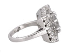 Womens Estate 14K White Gold 3.42 CT White Sapphire Diamond Accent Cocktail Ring