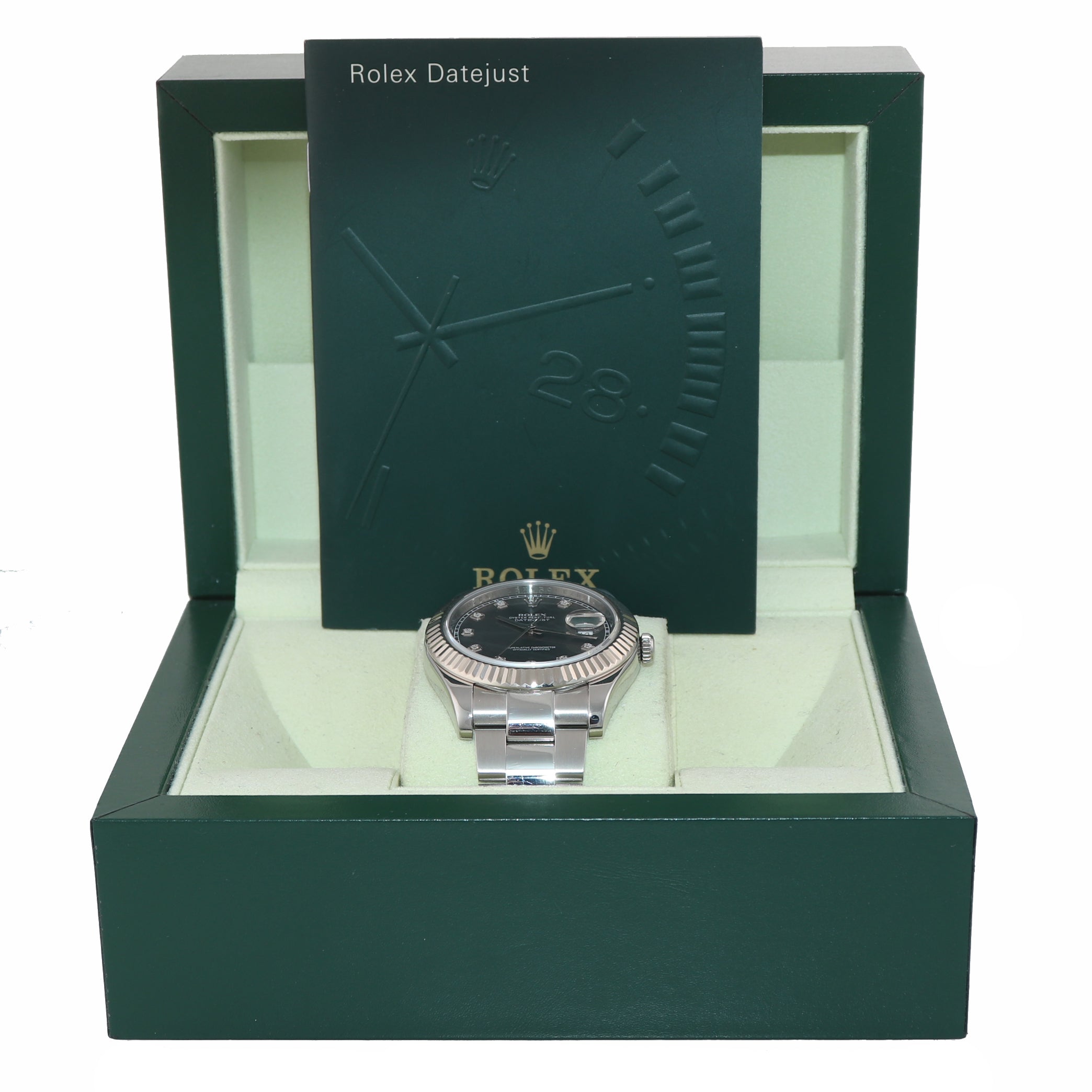 PAPERS 2015 Rolex Datejust 2 41MM Rhodium Diamond 116334 White Gold Watch