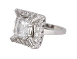 Womens Estate 14K White Gold 3.42 CT White Sapphire Diamond Accent Cocktail Ring