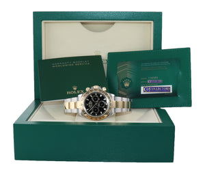 2021 NEW PAPERS Rolex Daytona Chrono 116503 Black Two Tone Steel 18k Gold Watch