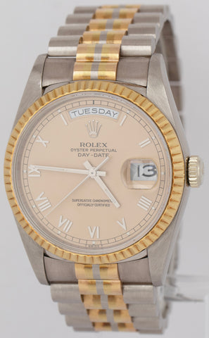 UNPOLISHED Rolex Day-Date Tridor Double Quick 36mm 18K Gold Watch 18239 BIC