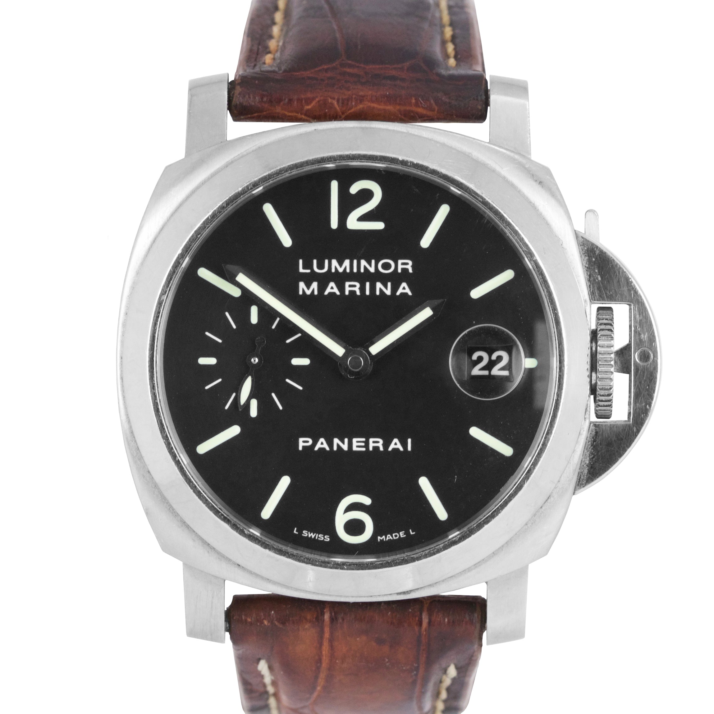 Panerai PAM 48 40mm Luminor Marina Date Stainless Steel Automatic Watch PAM00048
