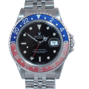 JUBILEE Rolex GMT-Master Tritium Pepsi Blue Red Steel 16700 40mm Watch 16710