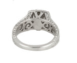 Modern 14K White Gold .55CT Radiant Cut Diamond Halo Split Shank Engagement Ring