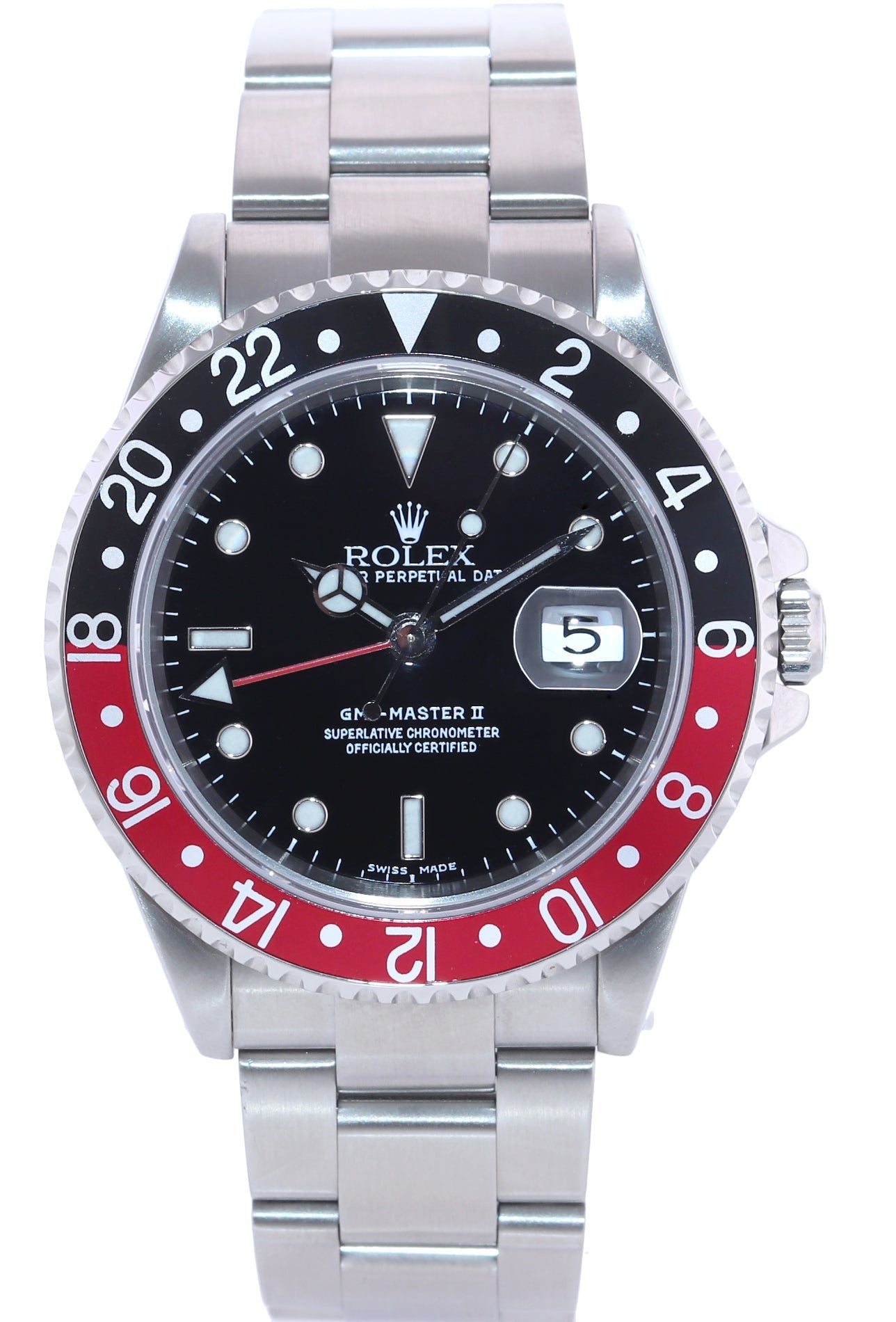2002 Rolex GMT-Master II Coke Red Black Steel 16710 40mm Watch Box
