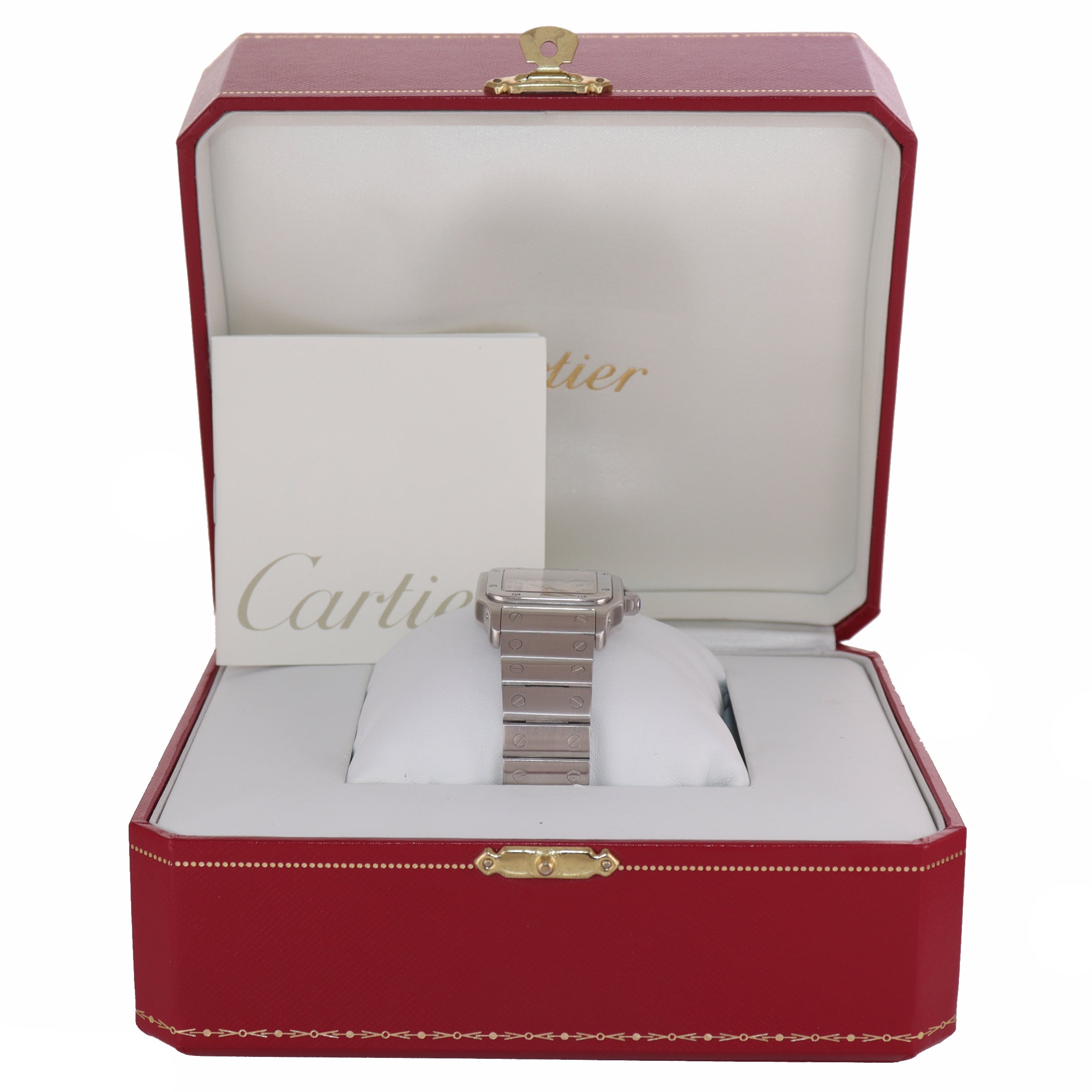 MINT Cartier Santos Galbee 29mm Automatic Steel Silver Roman Date Watch 2319