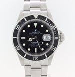 Rolex Submariner Date 16610 T No Holes Steel SEL Pre-Ceramic Black Watch N8