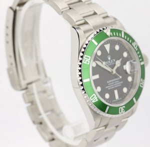 2008 ENGRAVED Rolex Submariner Green Kermit 50th Anniversary 16610 LV Box Papers