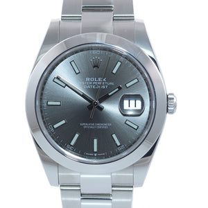 2020 PAPERS Rolex DateJust 41 Steel 126300 Dark Rhodium Oyster 41mm Watch Box