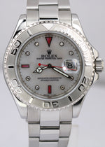 PAPERS Rolex Yacht-Master MOP DIAMOND RUBY Steel Platinum 40mm Watch 16622 B+P