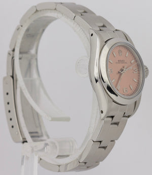 Ladies Rolex Oyster Perpetual 24mm Salmon Arabic 67180 Stainless Oyster Watch