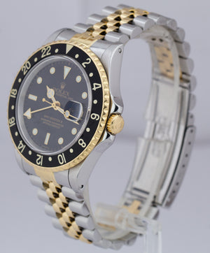 Rolex GMT-Master II 18K Two-Tone Gold Steel Black 40mm Jubilee Watch 16713 LN