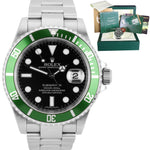 2008 UNPOLISHED ENGRAVED Rolex Submariner Kermit Green Anniversary Watch 16610LV