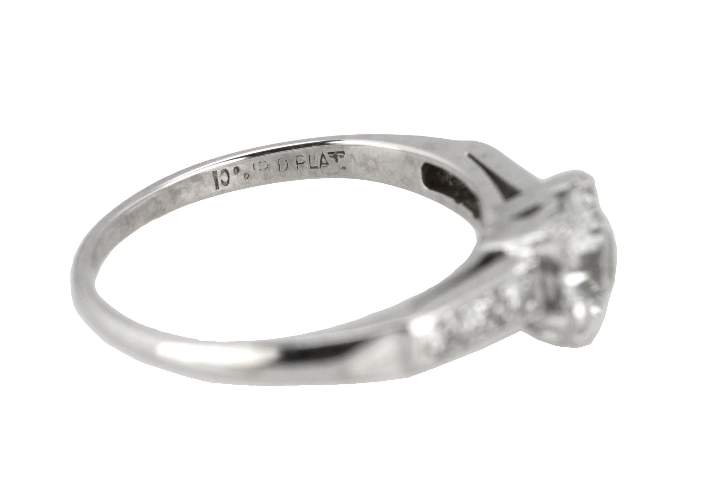 Antique Art Deco Platinum 0.89 CT Circular Brilliant Diamond Engagement Ring GIA