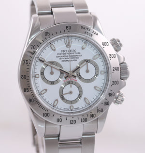 MINT 2007 Rolex Daytona 116520 White Steel Chronograph 40mm Watch Box