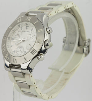 Cartier Must 21 Chronoscaph 2424 Chronograph 38mm W10184u2 Steel Rubber Watch