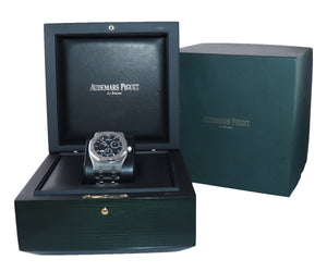 Audemars Piguet AP Royal Oak 39 Dual Time Power Reserve Black 26120 Watch Box