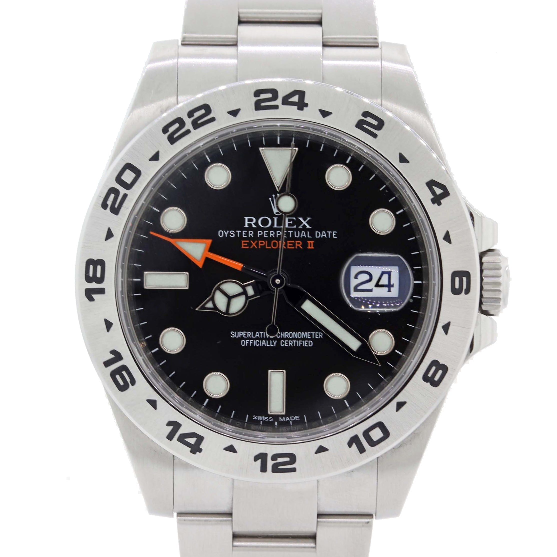 2018 WARRANTY Rolex Explorer II 42mm 216570 Black Steel GMT Date Watch Papers