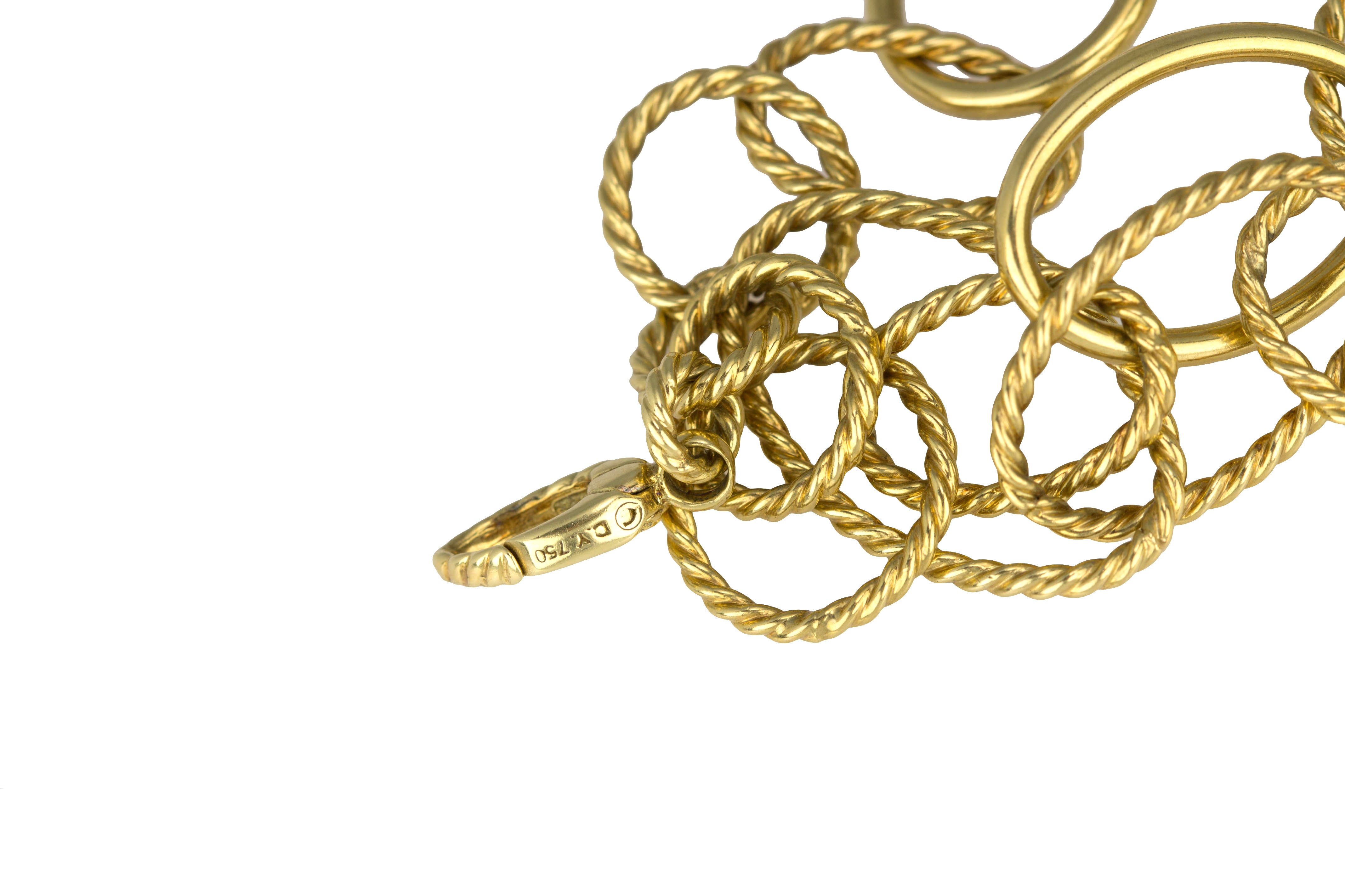 Yellow Gold Triple Strand Rope Bracelet