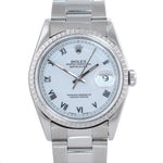 MINT Rolex DateJust 36mm 16220 Steel White Roman Date 36mm Oyster Watch