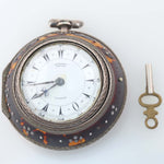 1800s Antique Edward Prior London Silver Triple Case Verge Fusee Pocket Watch