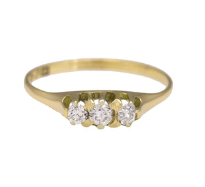 1880's Ladies Antique Victorian 18K Yellow Gold 0.24ctw Diamond Band Ring