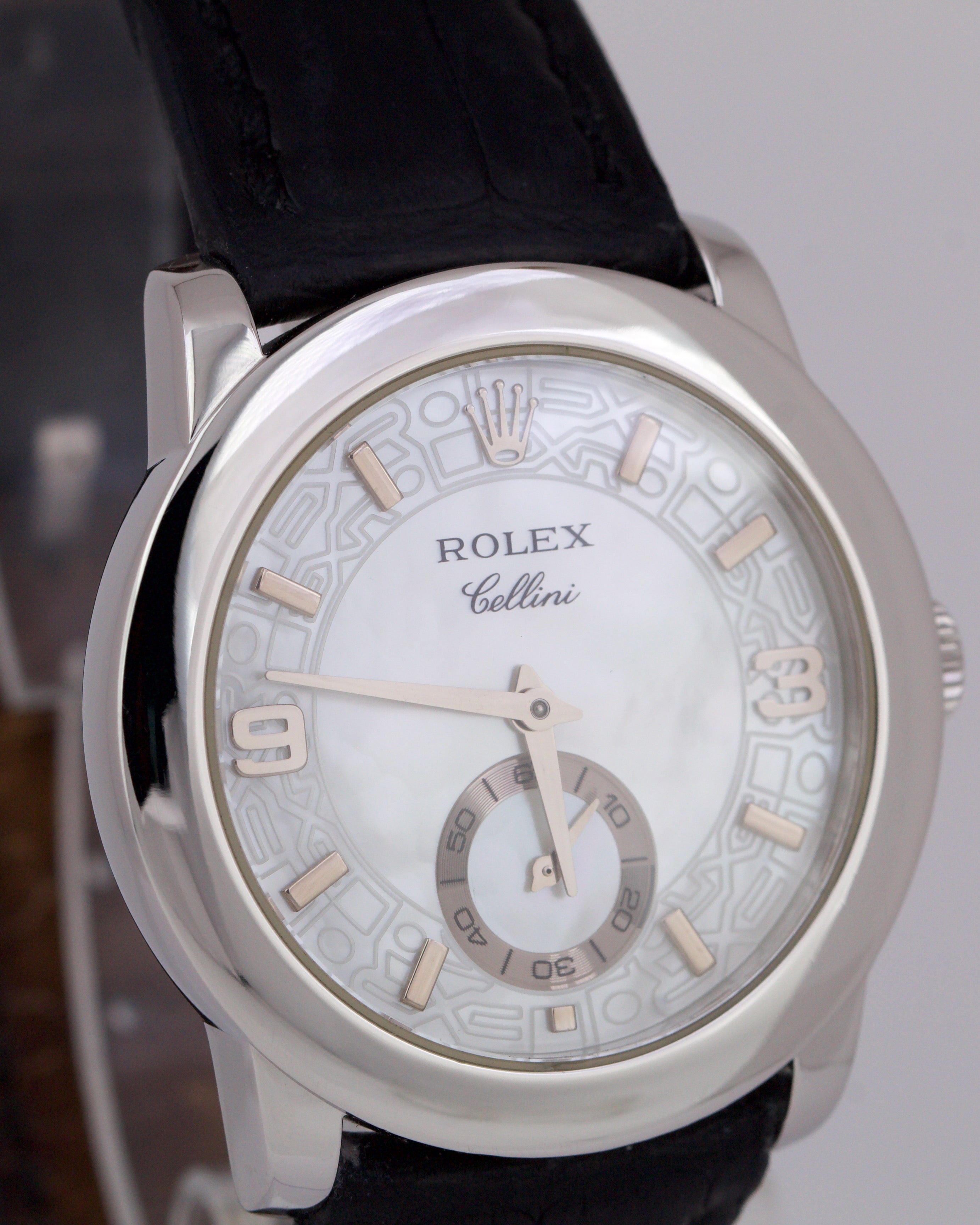 RSC Rolex Cellini Cellinium JUBILEE MOTHER OF PEARL Platinum 35mm 5240/6 Watch