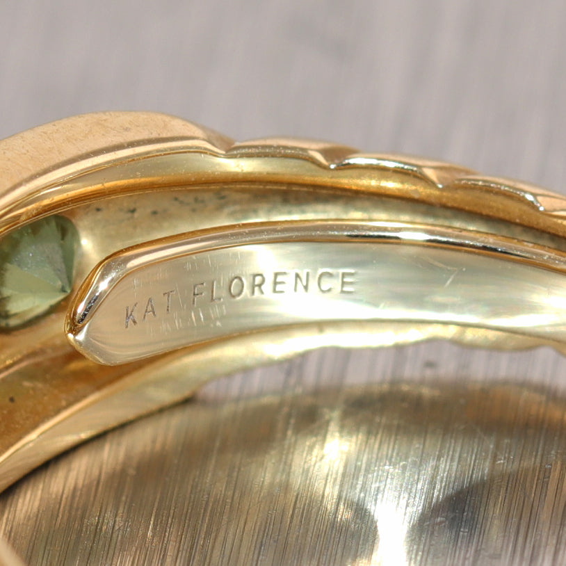Kat Florence 18k Yellow Gold 1.60ctw Dermatoid & 0.17ctw Diamond Band Ring