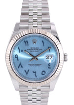 Rolex DateJust 41 126334 Blue Arabic Steel White Gold Fluted Oyster Watch Box