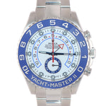 MINT 2017 Rolex Yacht-Master II 44mm Steel White Blue Ceramic 116680 Watch Box