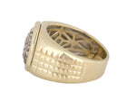 Men's Estate Solid 10K Yellow Gold 0.74ctw Diamond Cluster Octagon Pinky Ring