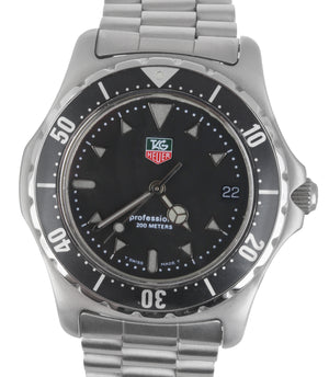 Men's TAG Heuer Professional 973.006 R-2 Stainless 41mm Black Date Watch