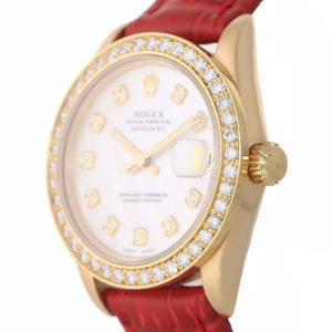 MINT Rolex President 68278 DateJust Midsize 31mm 18k Gold MOP Watch Box.