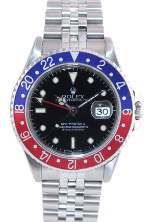 JUBILEE Rolex GMT-Master Tritium Pepsi Blue Red Steel 40mm Watch 16710