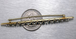 Ladies Vintage Estate 14K Yellow Gold 1.13ctw Blue Sapphire Pearl Brooch Pin