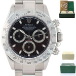 MINT Rolex Daytona 116520 Black Dial Steel Chronograph 40 mm Watch Box