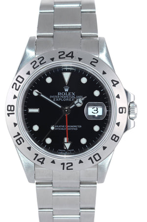 2005 Rolex Explorer II 16570 Stainless Steel Black Dial GMT 40mm No Holes Watch