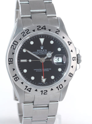2001 Rolex Explorer II 16570 Stainless Steel Black Dial GMT 40mm Watch Box
