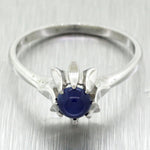 Vintage 0.25ct Cabochon Star Sapphire Ring - 14k Solid White Gold
